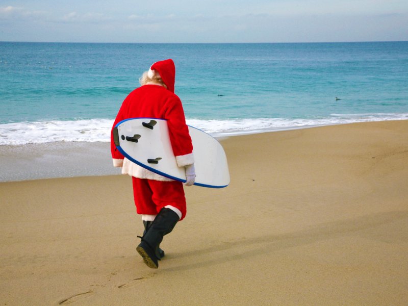Surfing Santa